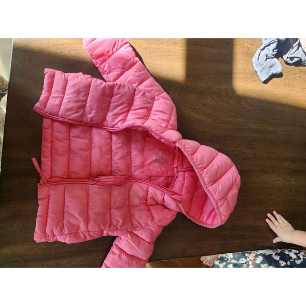 Pink puffer jacket